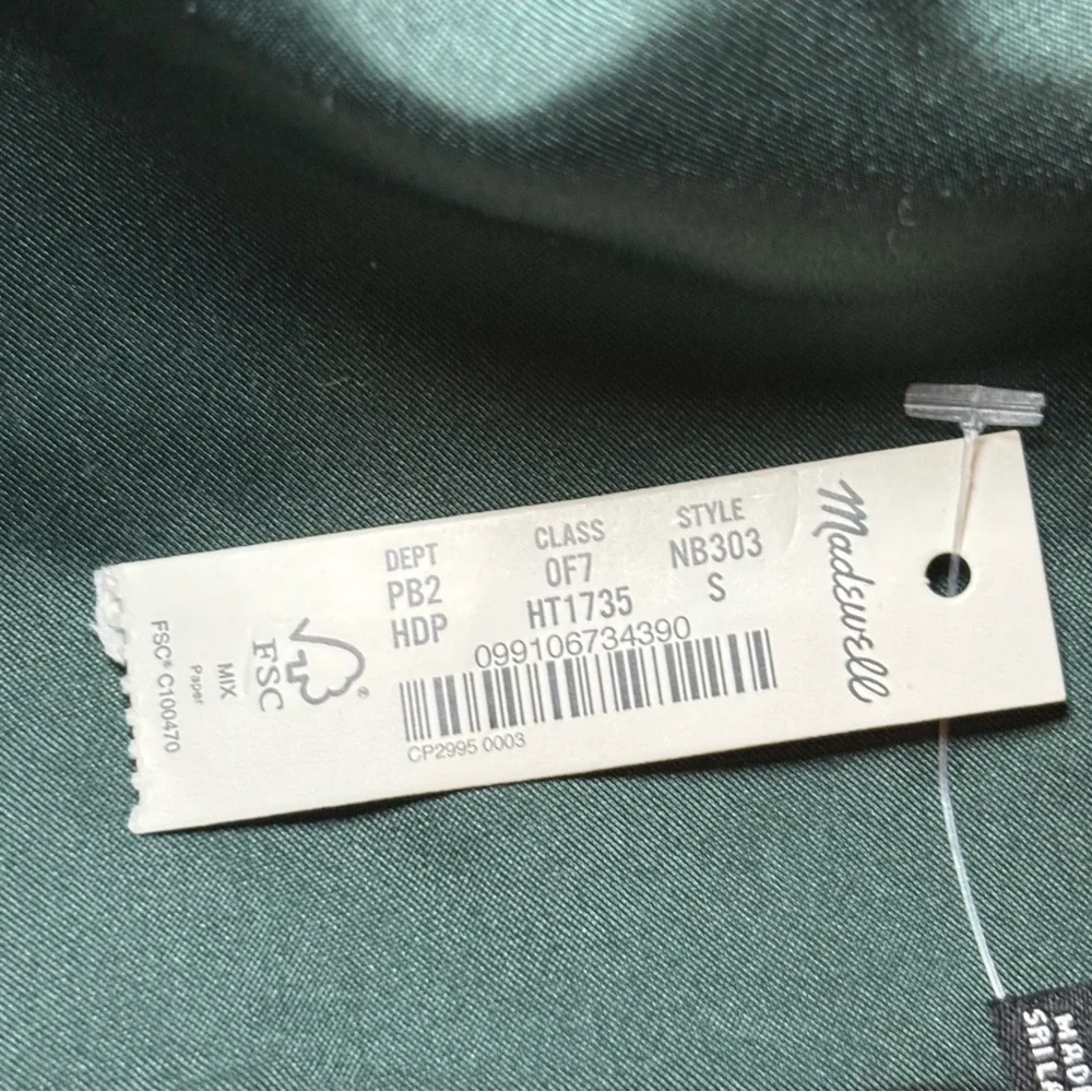 Madewell Lynnford Coat Wool Cashmere Forest Green Small New FLAWED